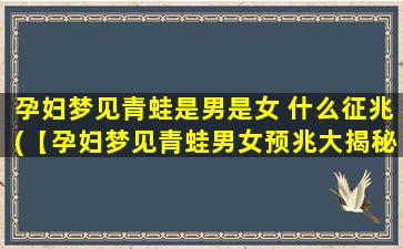 孕妇梦见青蛙是男是女 什么征兆(【孕妇梦见青蛙男女预兆大揭秘！】)